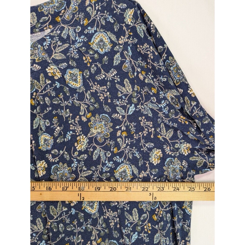 Croft & Barrow 2X Blue Multicolor 3/4 Sleeve Floral Boho Tunic Top - Picture 7 of 8